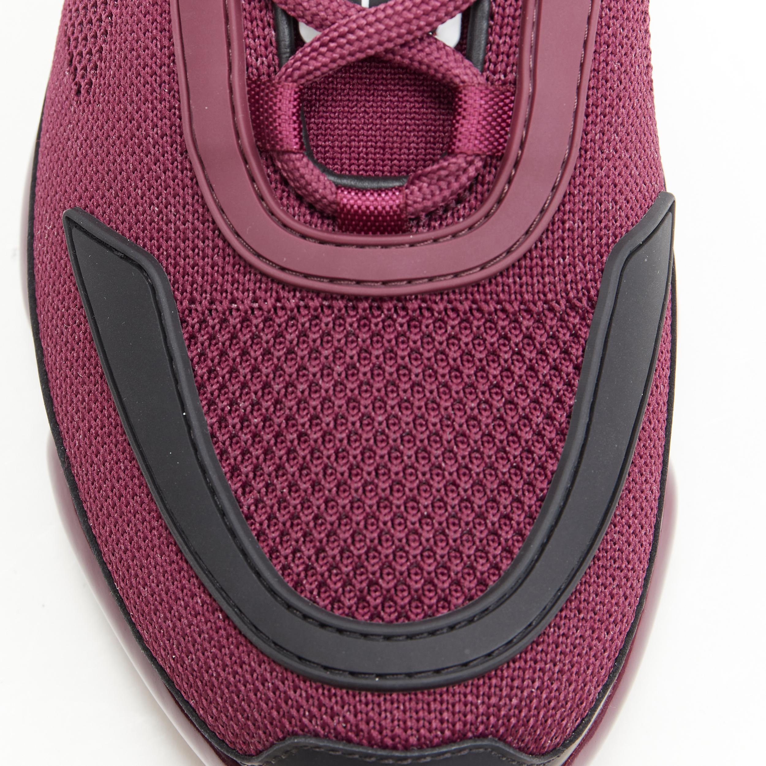 PRADA 2018 Cloudbust burgundy red rubber logo low top sneaker UK6 EU40 US7 7