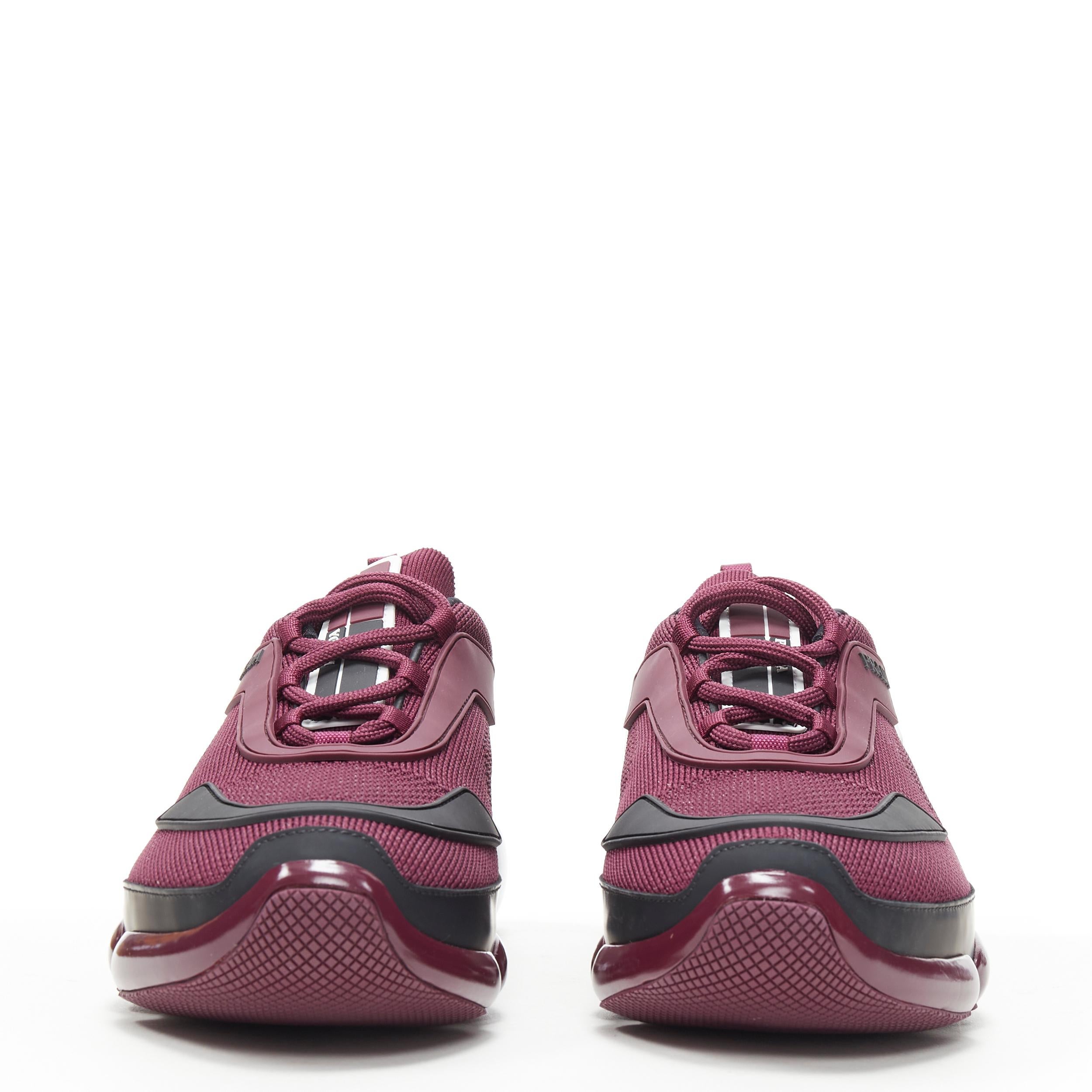 Red PRADA 2018 Cloudbust burgundy red rubber logo low top sneaker UK6 EU40 US7