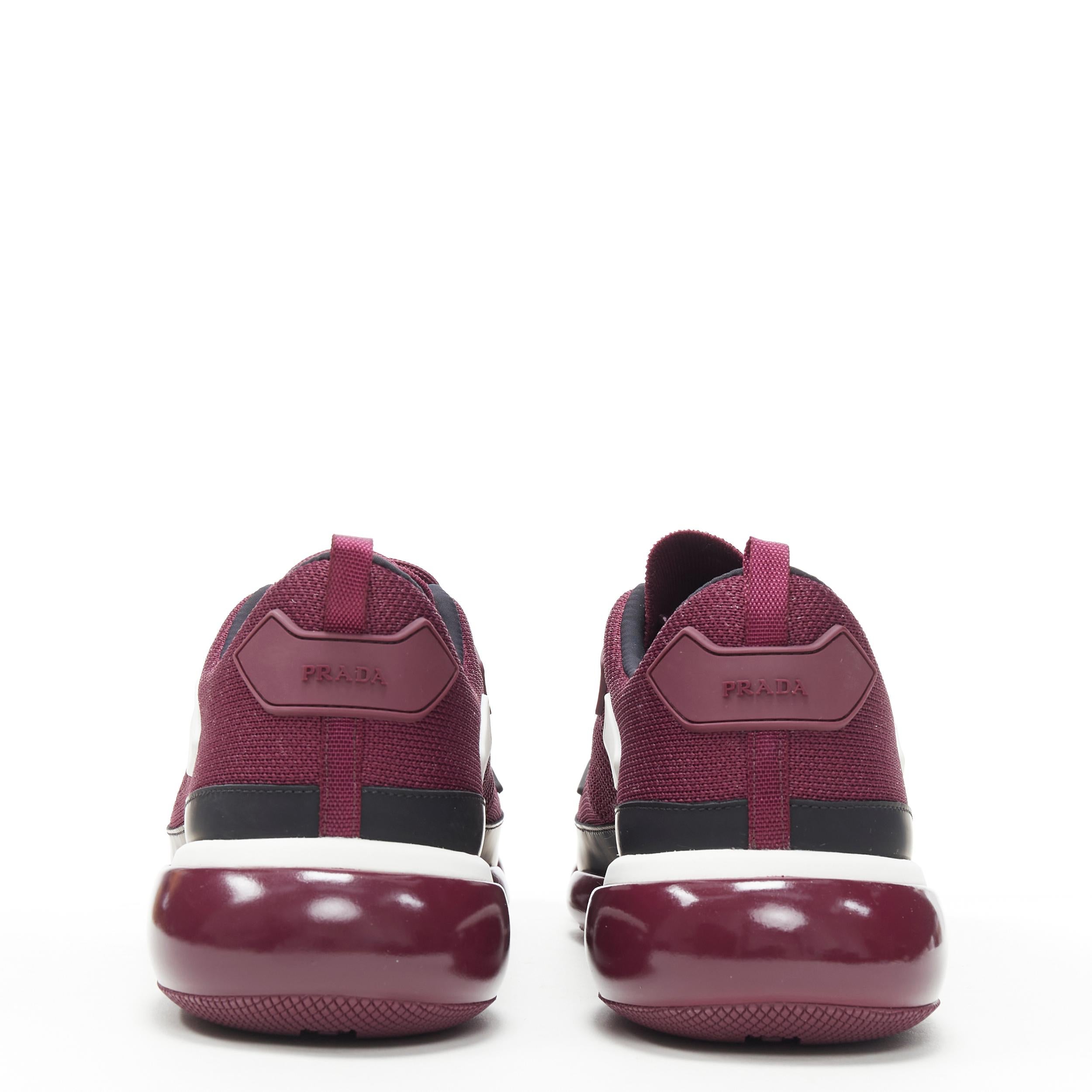 Men's PRADA 2018 Cloudbust burgundy red rubber logo low top sneaker UK6 EU40 US7