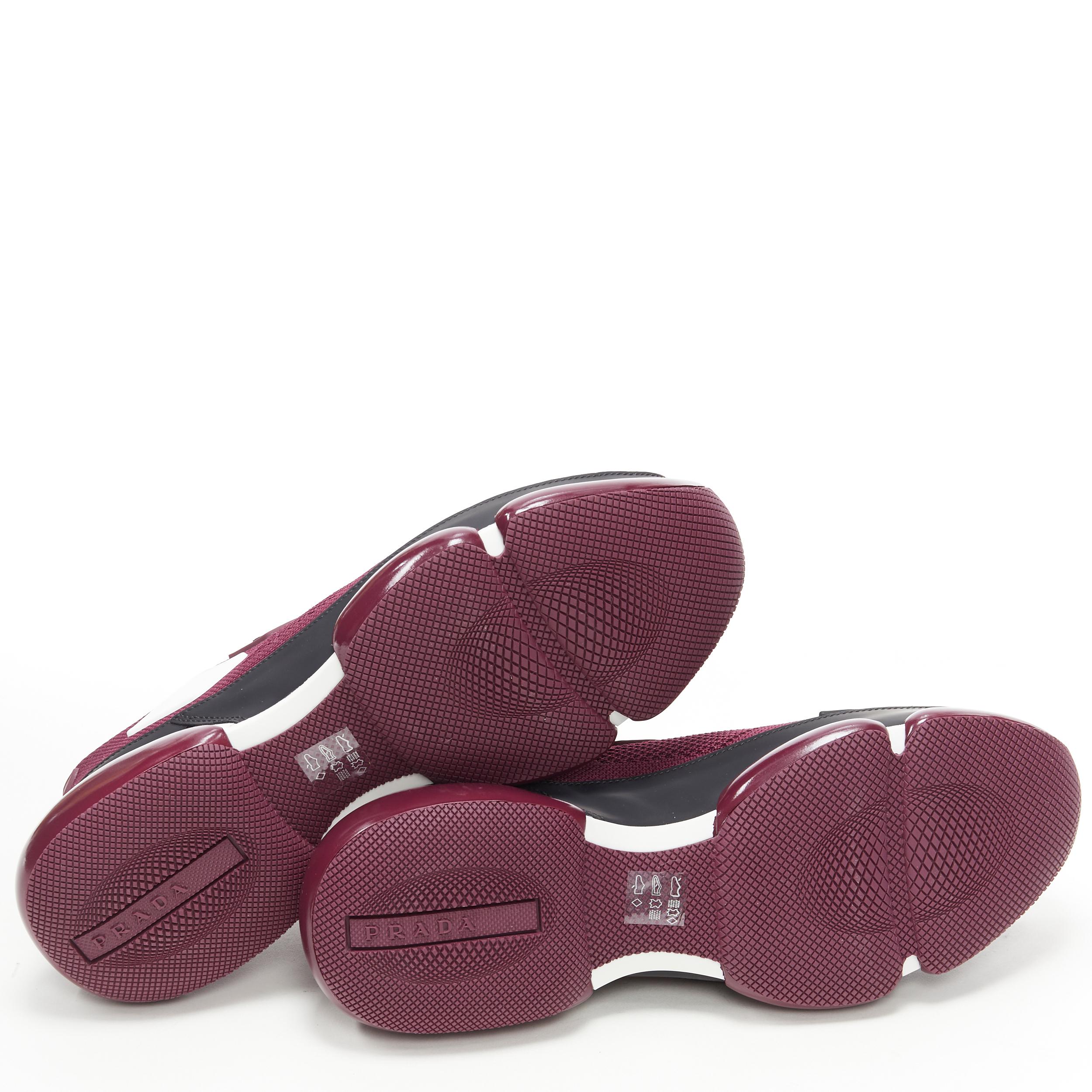 PRADA 2018 Cloudbust burgundy red rubber logo low top sneaker UK6 EU40 US7 1