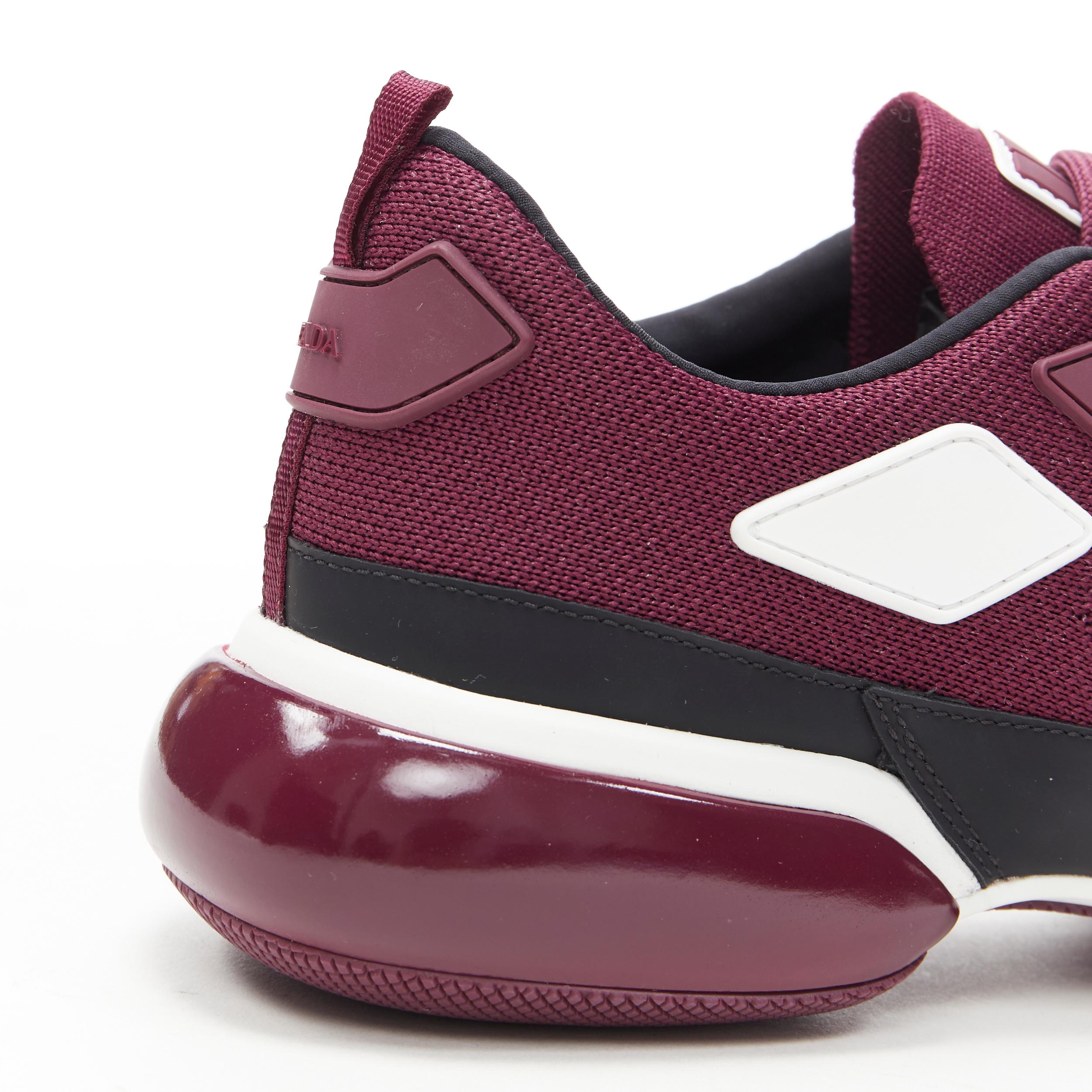 PRADA 2018 Cloudbust burgundy red rubber logo low top sneaker UK6 EU40 US7 3