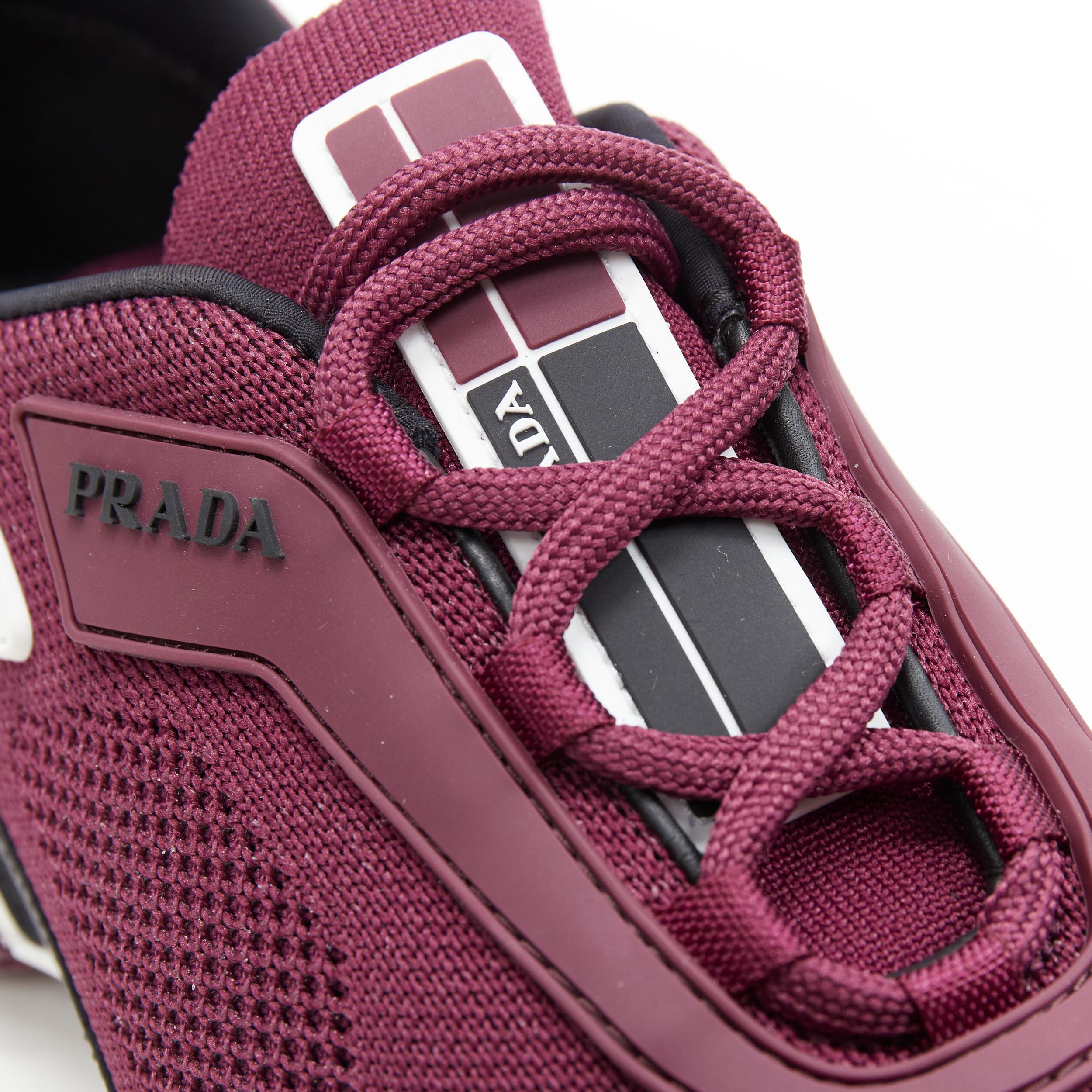 PRADA 2018 Cloudbust burgundy red rubber logo low top sneaker UK7 US8 EU41 5