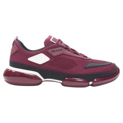 PRADA 2018 Cloudbust burgundy red rubber logo low top sneaker UK7 US8 EU41