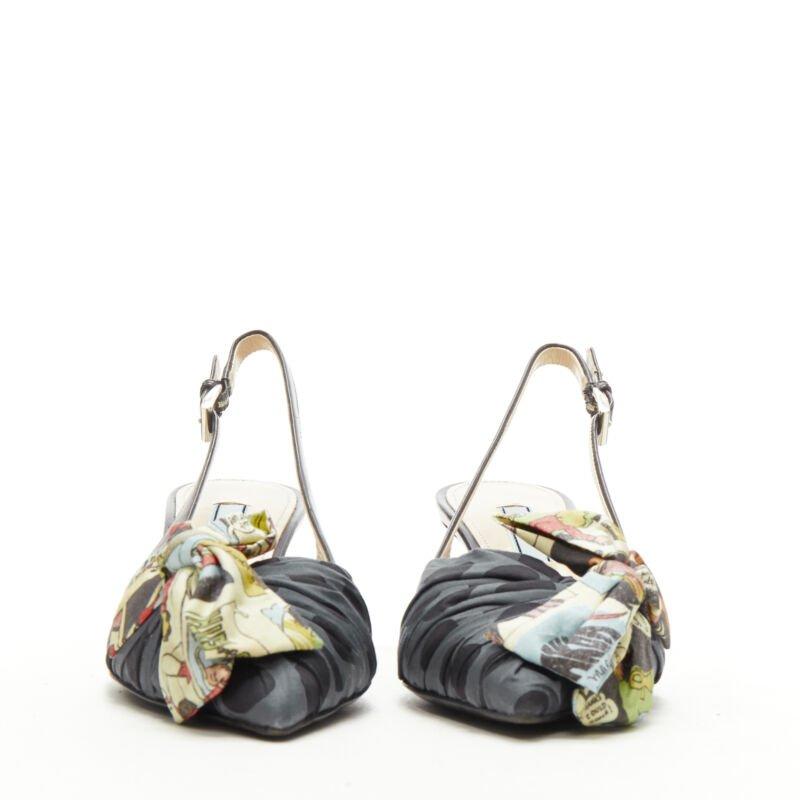 PRADA escarpins à talons en tissu imprimé fantaisie avec nœud papillon EU36, 2018 Excellent état - En vente à Hong Kong, NT