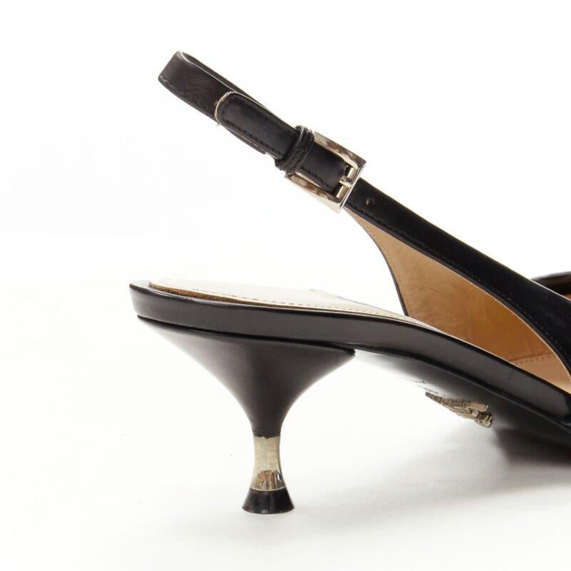 PRADA escarpins à talons en tissu imprimé fantaisie avec nœud papillon EU36, 2018 en vente 3