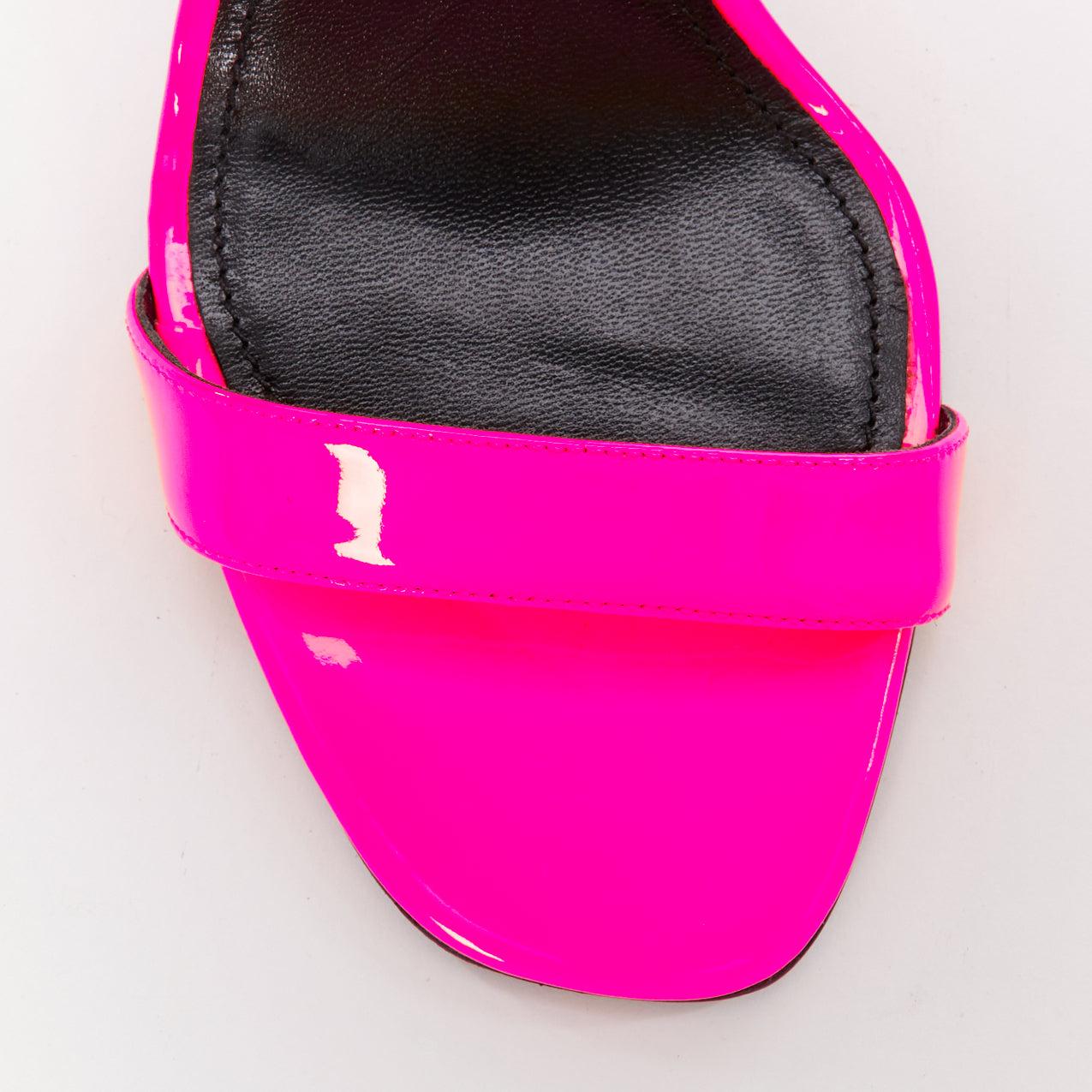 PRADA 2018 Fire rose verni sandale à talon moyen EU37.5 en vente 3