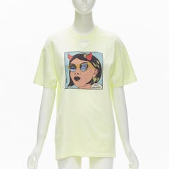 PRADA 2018 Girls Invented Comic Print light yellow dye tshirt