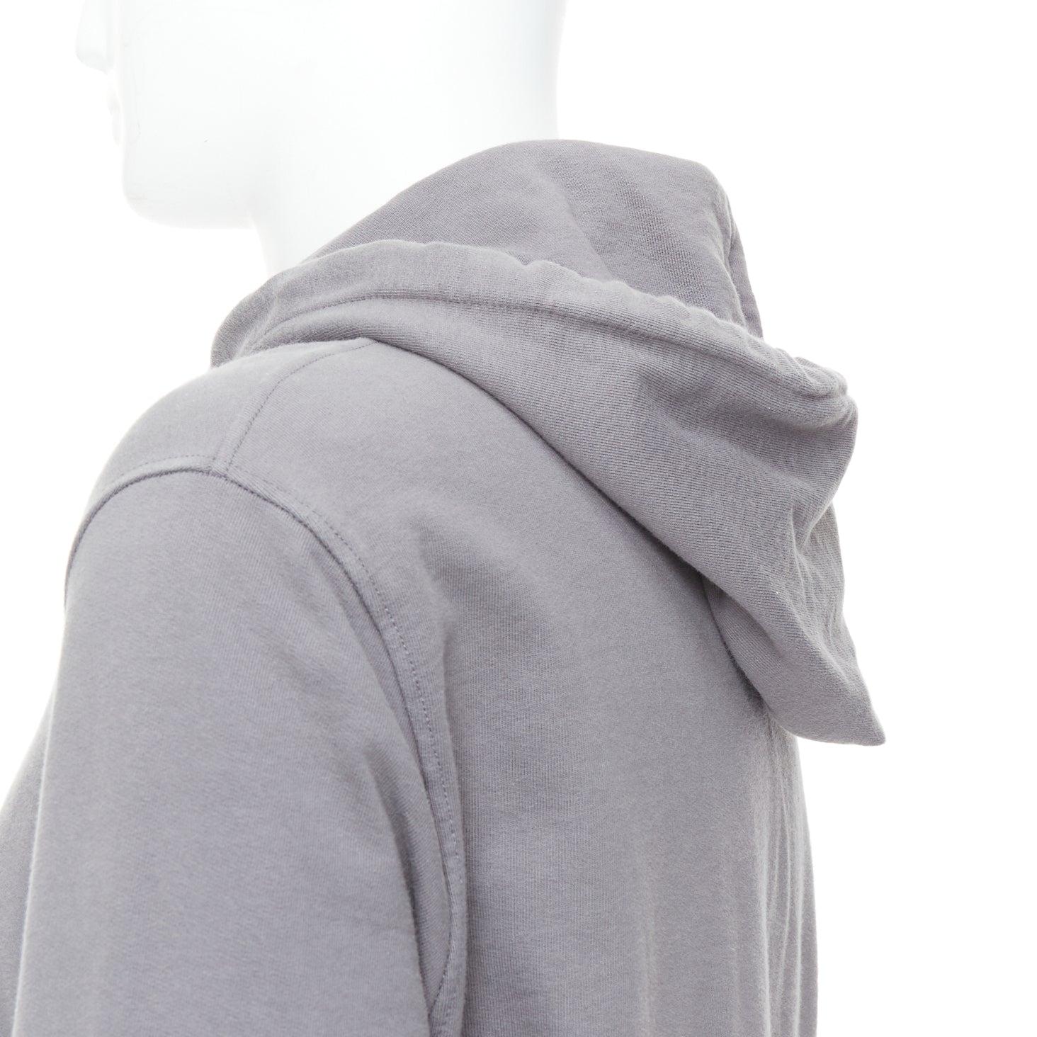 PRADA 2018 Line Rossa grey cotton red sports logo hoodie L For Sale 2
