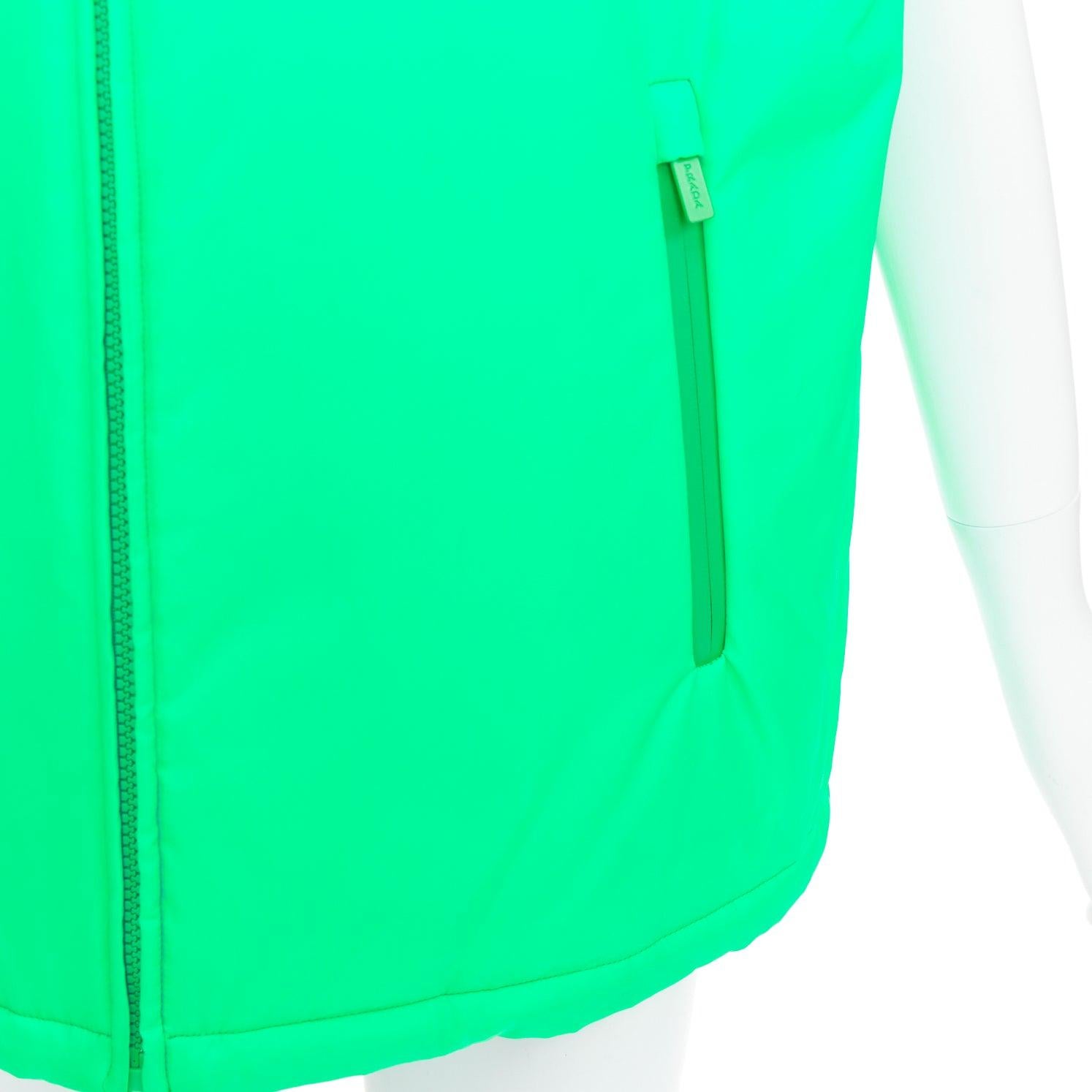 PRADA 2018 Linea Rossa Primaloft neon green nylon red logo puffer vest S For Sale 3