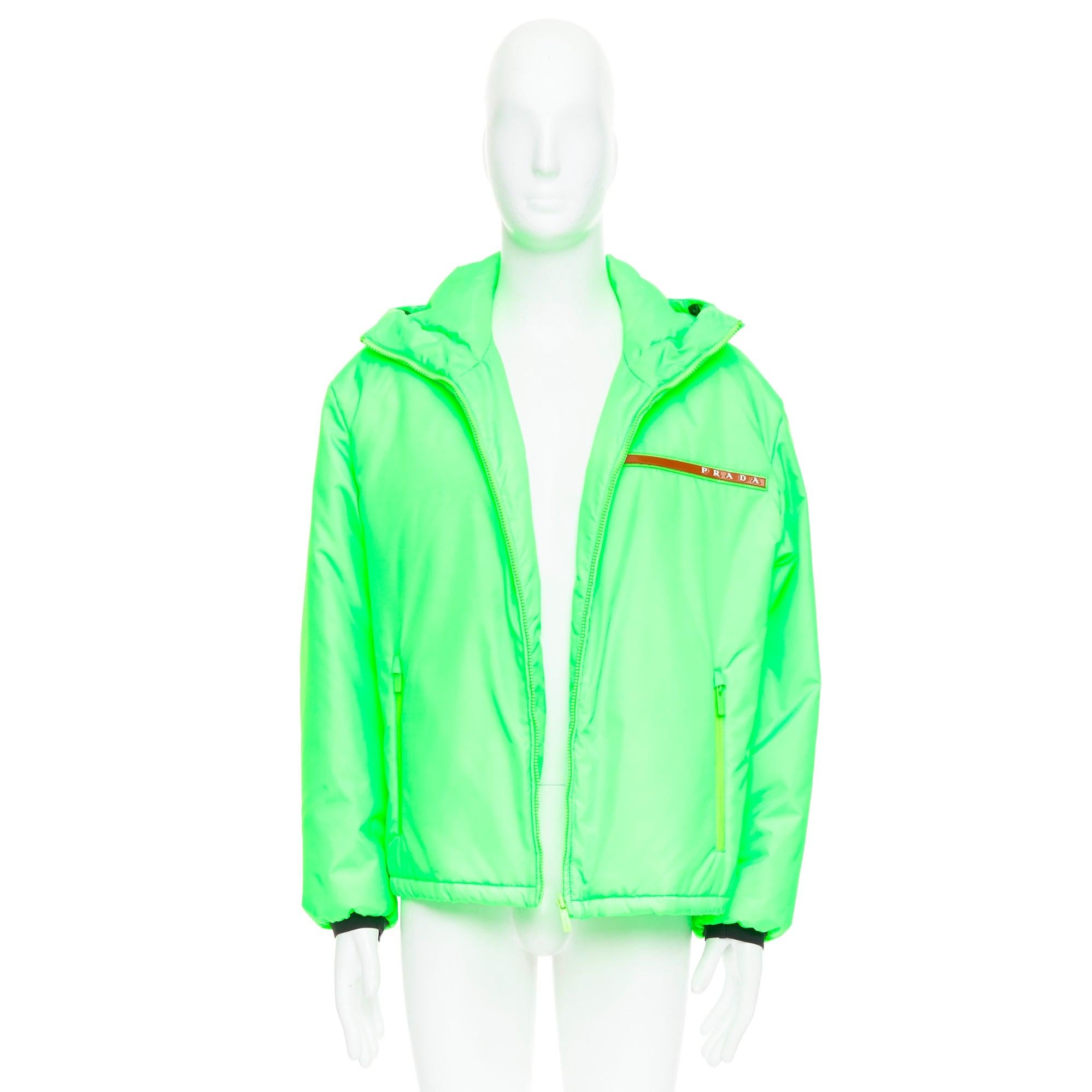 PRADA 2018 Linea Rossa Veste polaire en Primaloft vert fluo S ASAP Rocky en vente 4