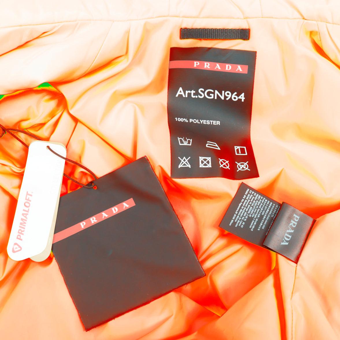 PRADA 2018 Linea Rossa Primaloft arancione neon M Kanye West in vendita 3