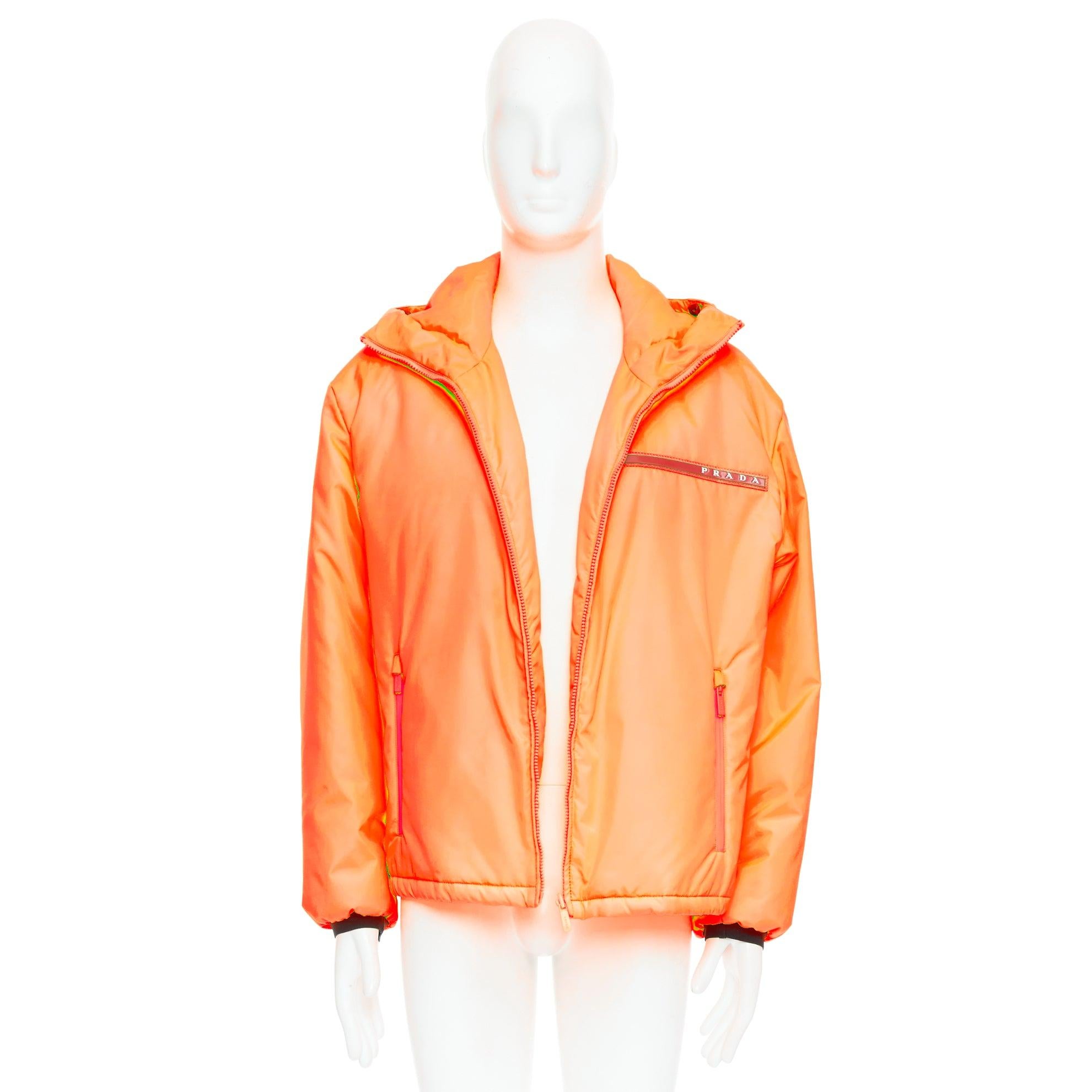 PRADA 2018 Linea Rossa Primaloft arancione neon M Kanye West in vendita 4