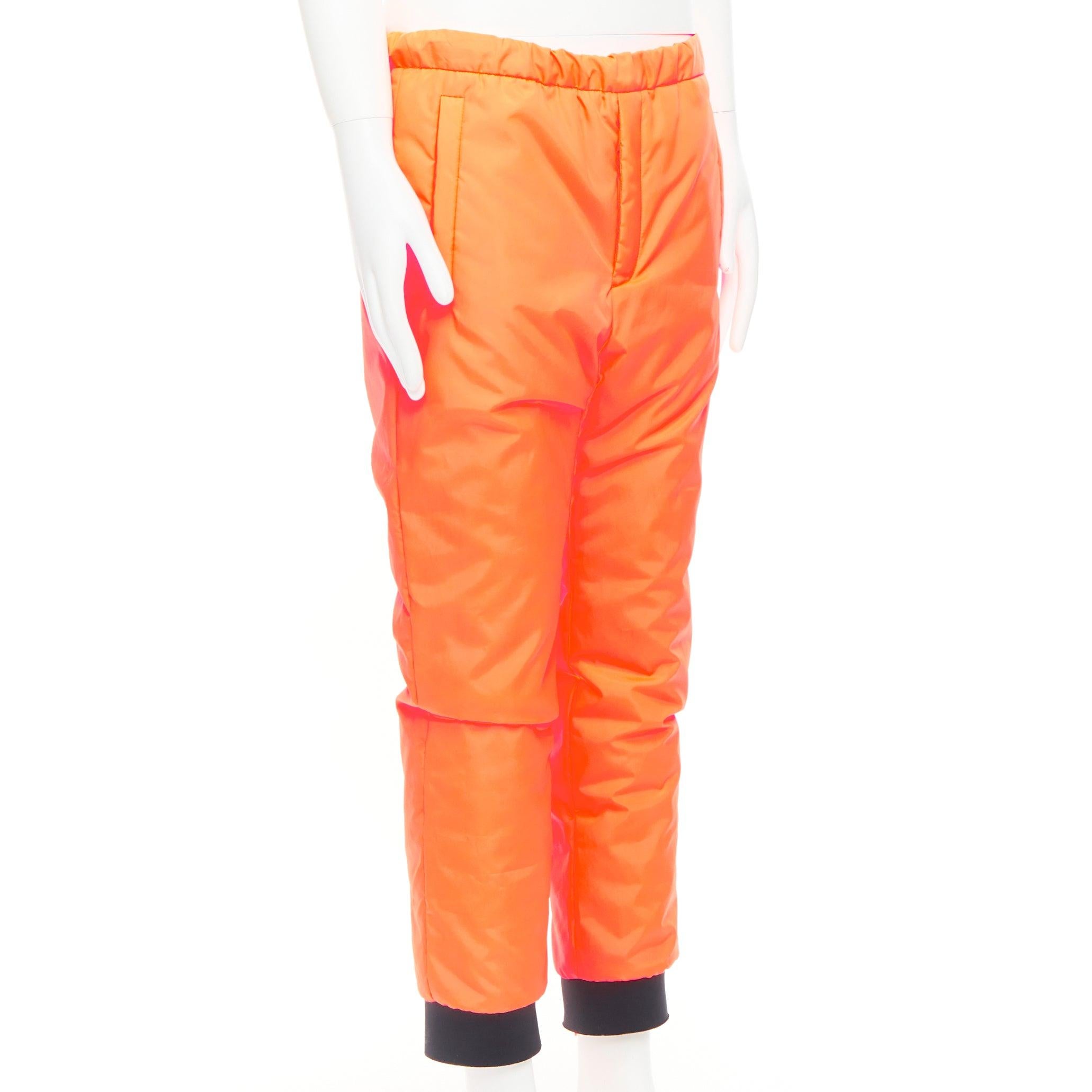 Orange PRADA 2018 Linea Rossa SPG52M Primaloft Coral neon orange insulated pants M For Sale