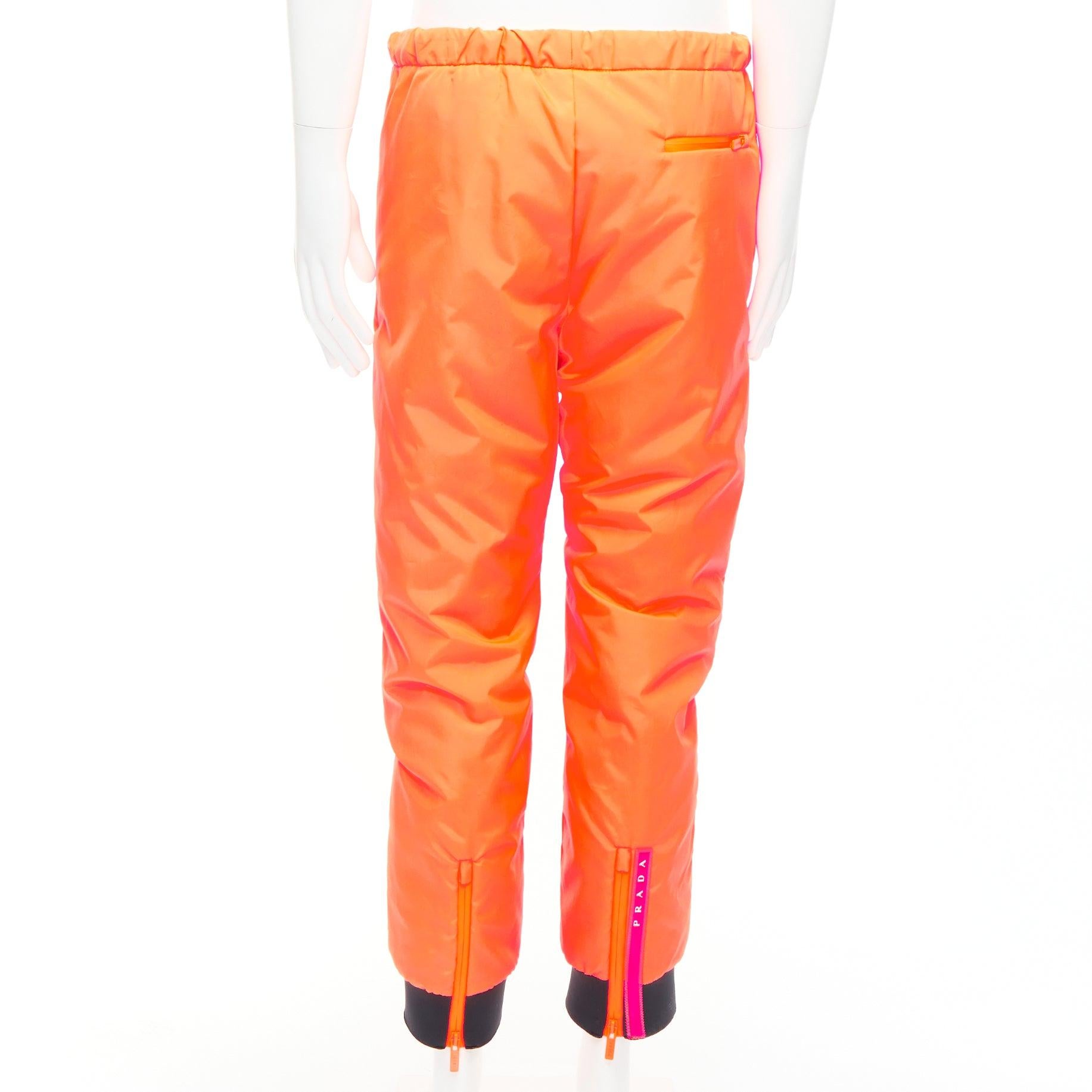 Men's PRADA 2018 Linea Rossa SPG52M Primaloft Coral neon orange insulated pants M For Sale