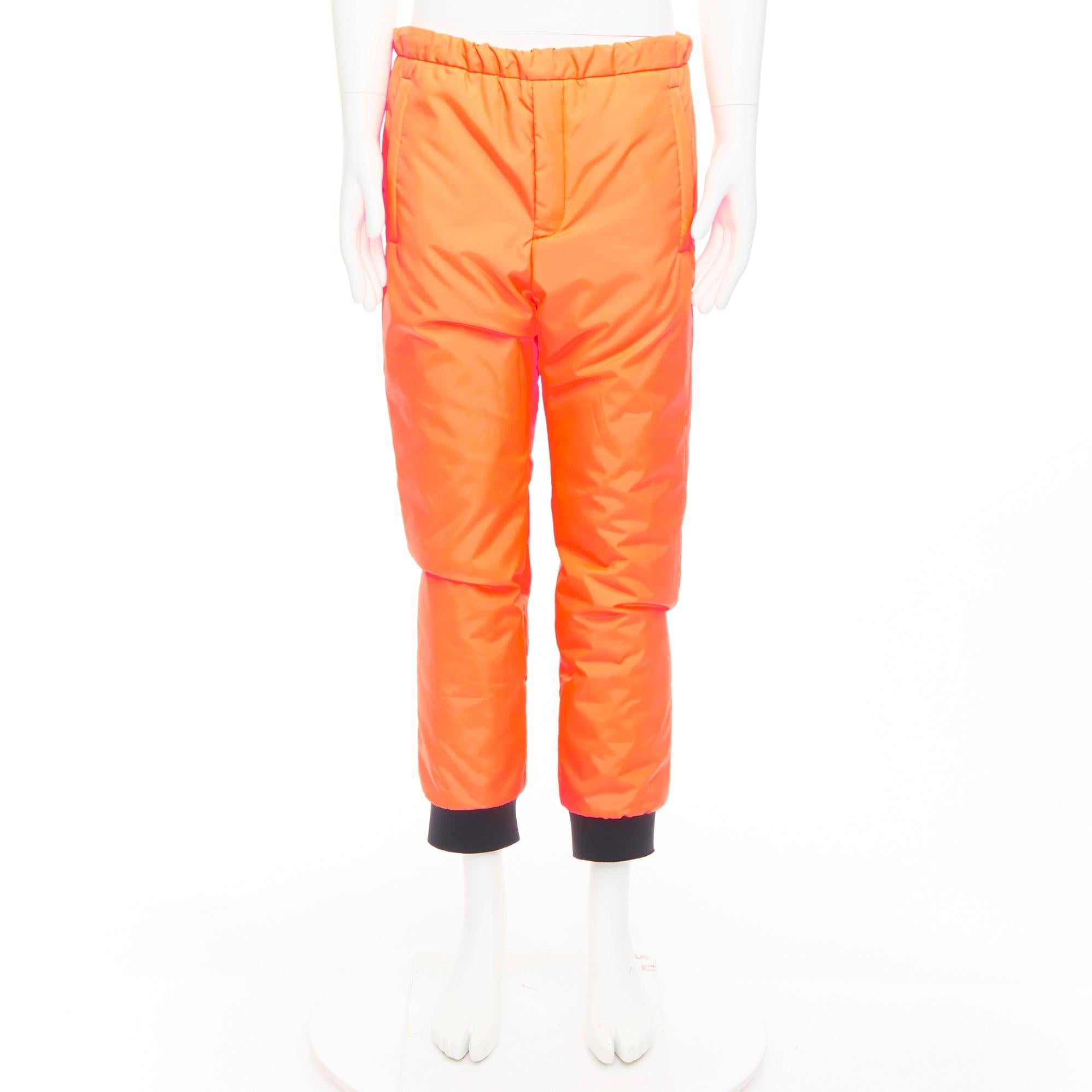 PRADA 2018 Linea Rossa SPG52M Primaloft Coral neon orange insulated pants M For Sale 4