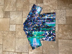 Prada 2018 Liquid Floral Daisy Bowling Button Up Shirt size Large