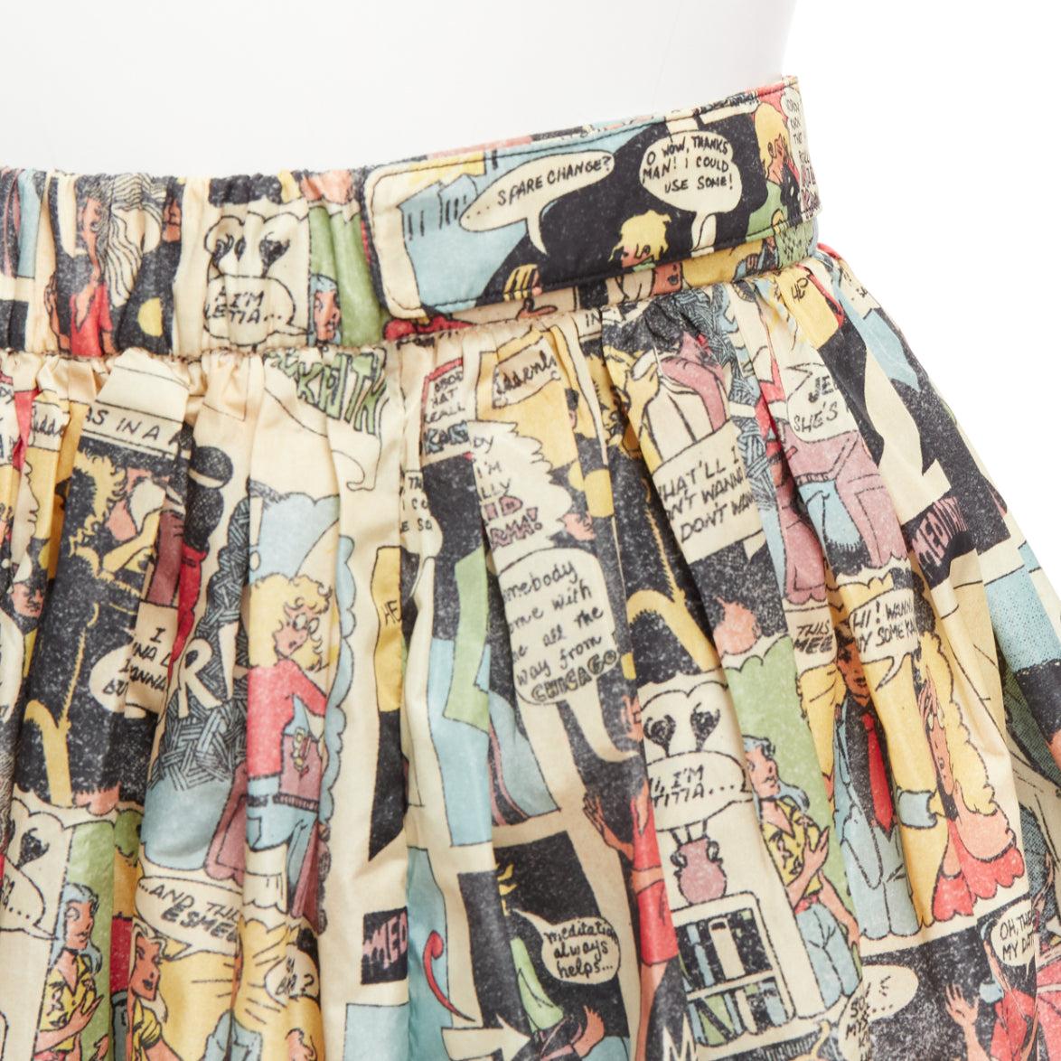 PRADA 2018 multicolor manga anime comic print high waist table skirt
Reference: ANWU/A01176
Brand: Prada
Designer: Miuccia Prada
Collection: SS 2018
Color: Multicolour
Pattern: Cartoon
Closure: Elasticated
Extra Details: Elasticated