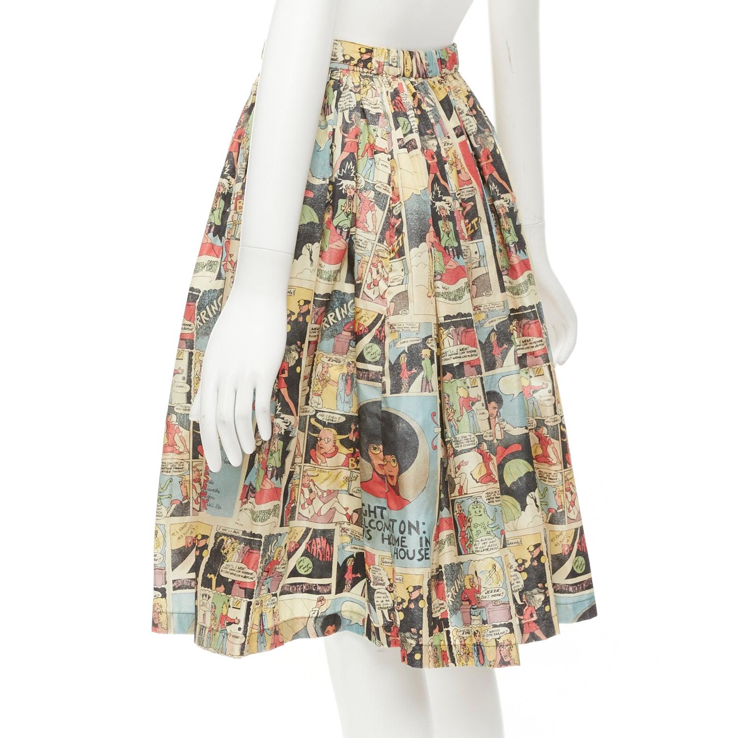 PRADA 2018 multicolor manga anime comic print high waist table skirt 2