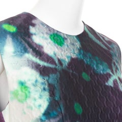 Prada 2018 Abito midi in jacquard matelassé con motivo floreale astratto viola IT40 S