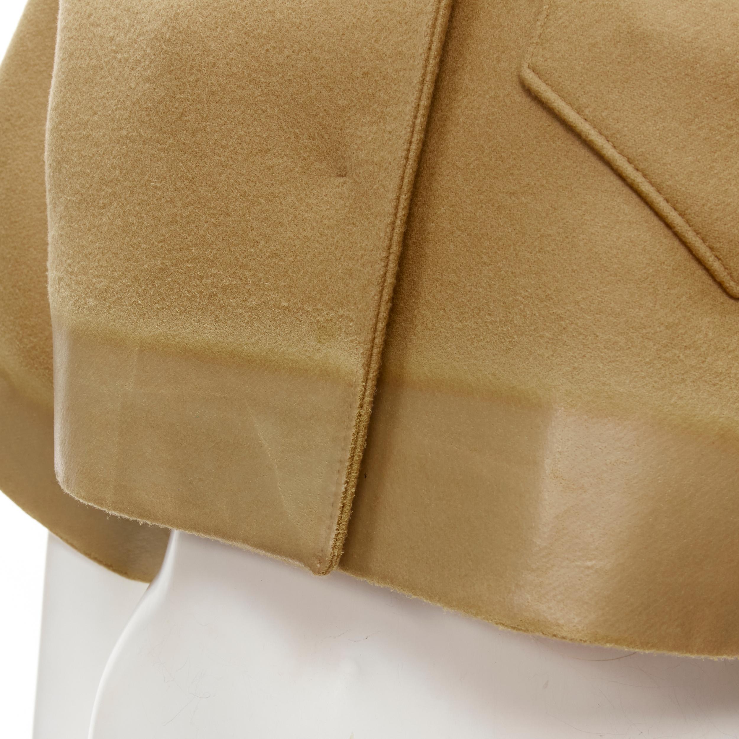 PRADA 2018 Runway beige Sports logo cocoon cape jacket S 4