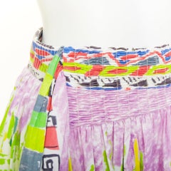 PRADA 2018 Runway Lissabon – Postkartenprint, geometrisch geschnittener Wickelrock aus Popeline, IT36 S