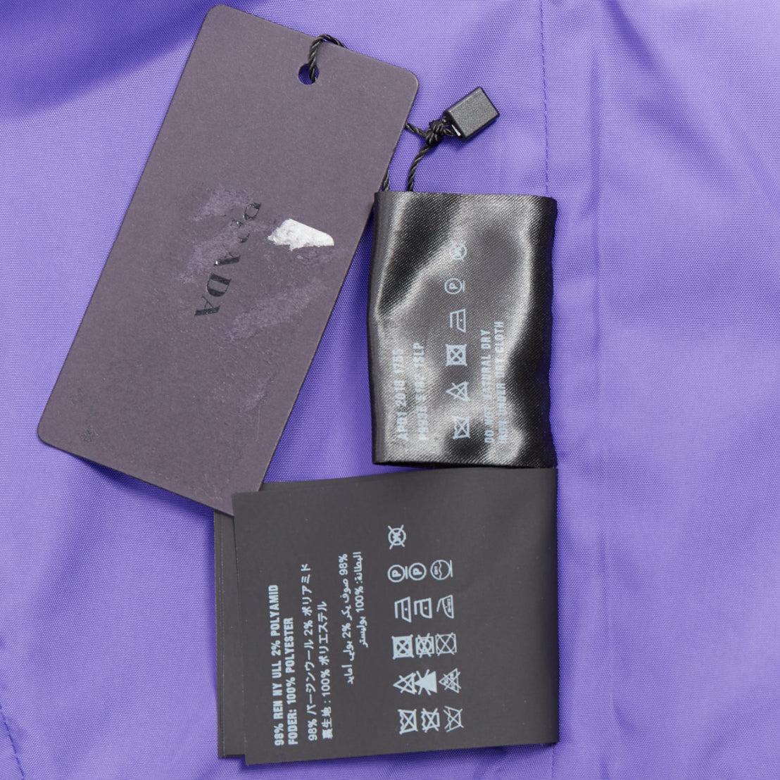 Prada 2018 Runway wool tweed rubber badge strapless bustier tube top IT40 S in vendita 3