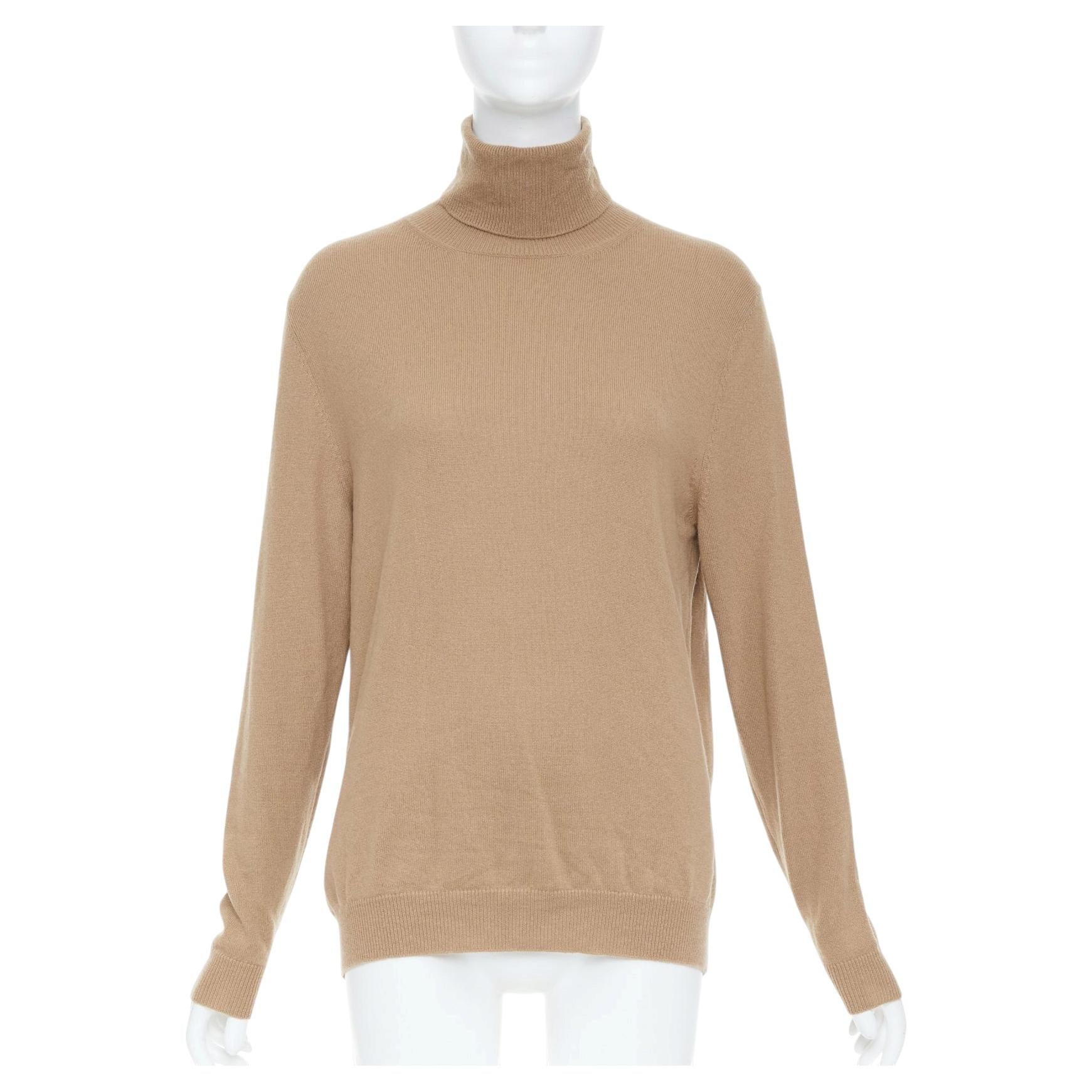 Pull à col roulé en cachemire à mailles fines beige PRADA 2019, référence IT38, taille XS