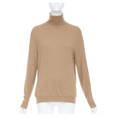 Pull à col roulé en cachemire à mailles fines beige PRADA 2019, référence IT38, taille XS