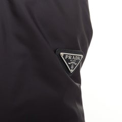 PRADA 2019 black quilted polyamide down biker padded jacket IT40 S