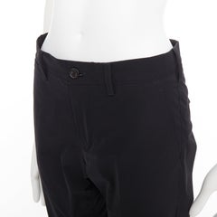 PRADA 2019 black shiny nylon mid waisted tapered dress cropped pants IT44 XS