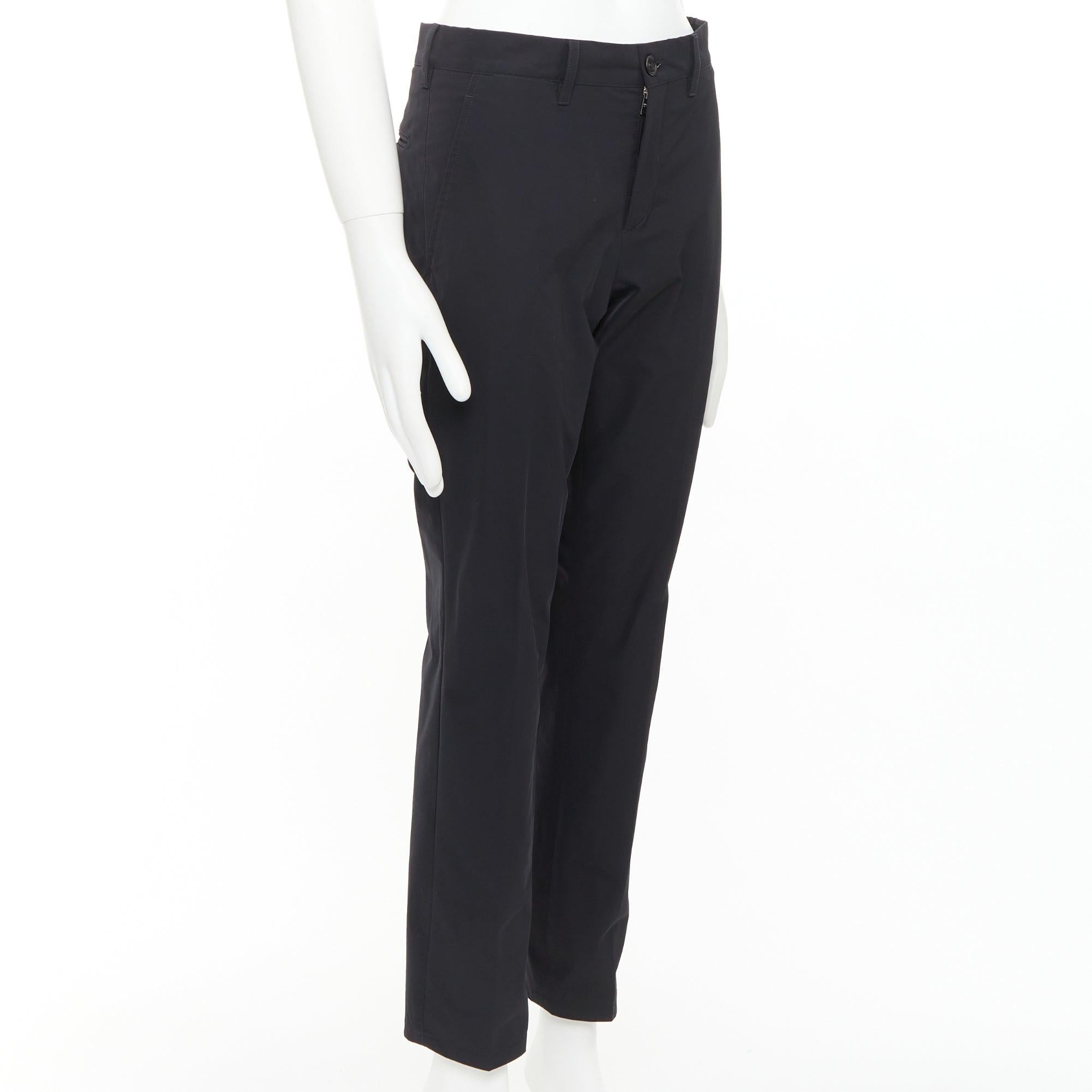 Noir PRADA 2019 noir nylon brillant robe taille moyenne pantalon cropped IT44 XS en vente