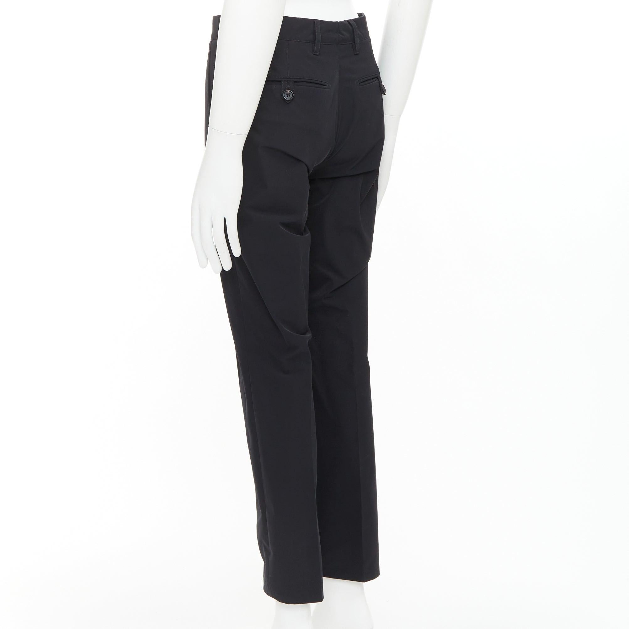 PRADA 2019 noir nylon brillant robe taille moyenne pantalon cropped IT44 XS en vente 1