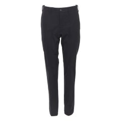 PRADA 2019 black shiny nylon mid waisted tapered dress cropped pants IT44 XS