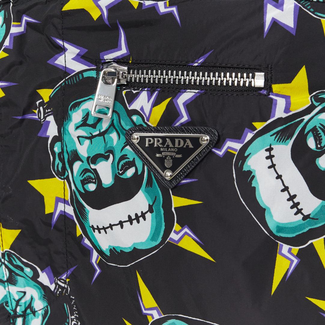 PRADA 2019 Frankenstein print nylon triangle logo swimming shorts IT48 M 1