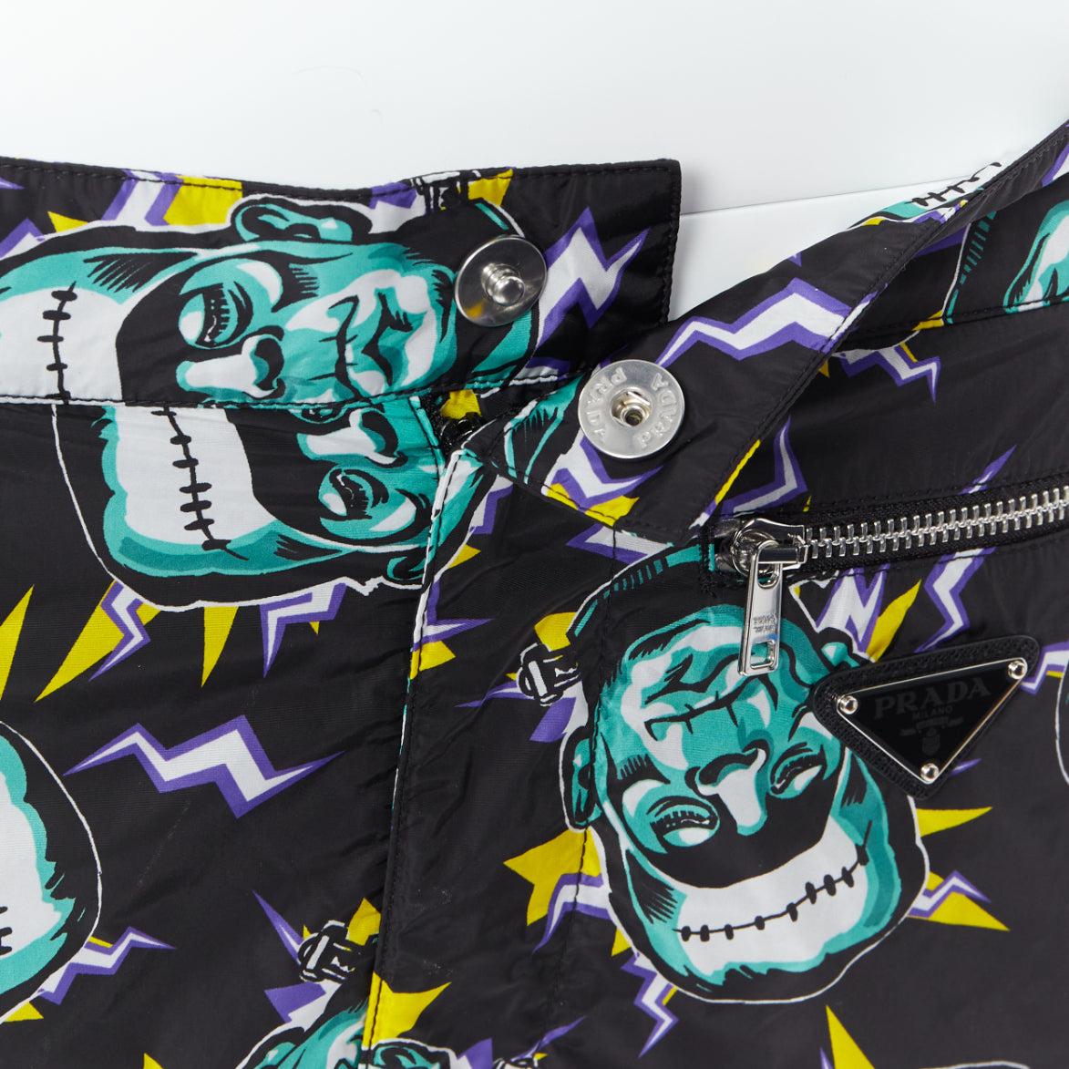 PRADA 2019 Frankenstein print nylon triangle logo swimming shorts IT48 M 4