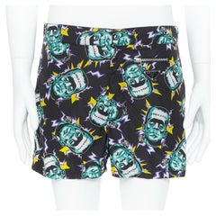 PRADA 2019 Frankenstein print nylon triangle logo swimming shorts IT48 M