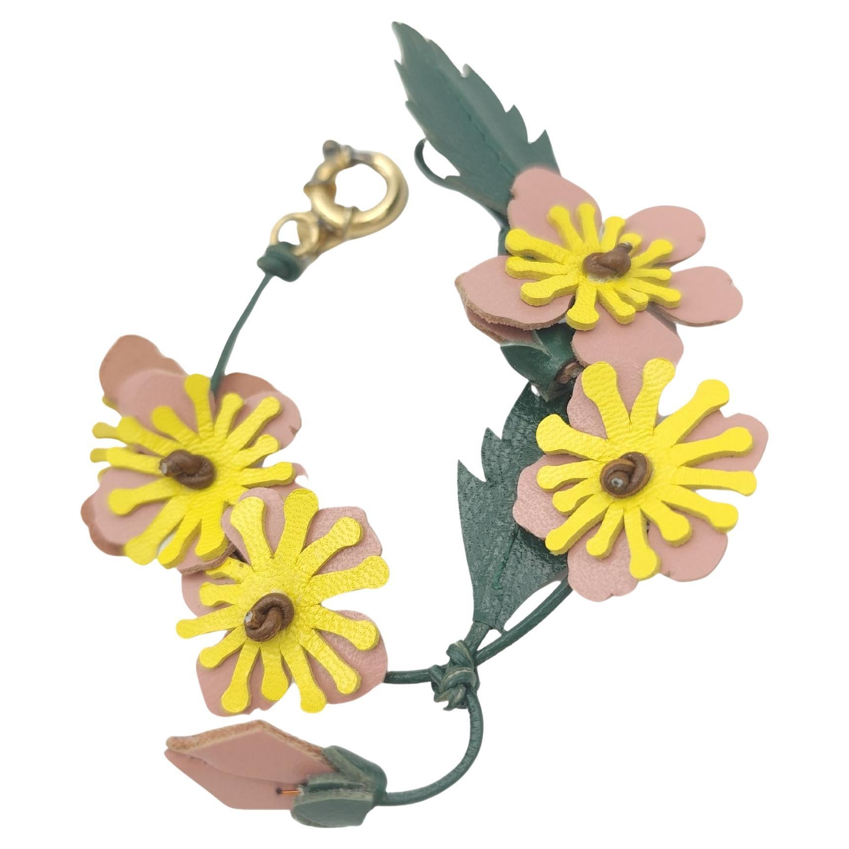 Prada 2019 leather flower bracelet