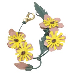 Prada 2019 leather flower bracelet