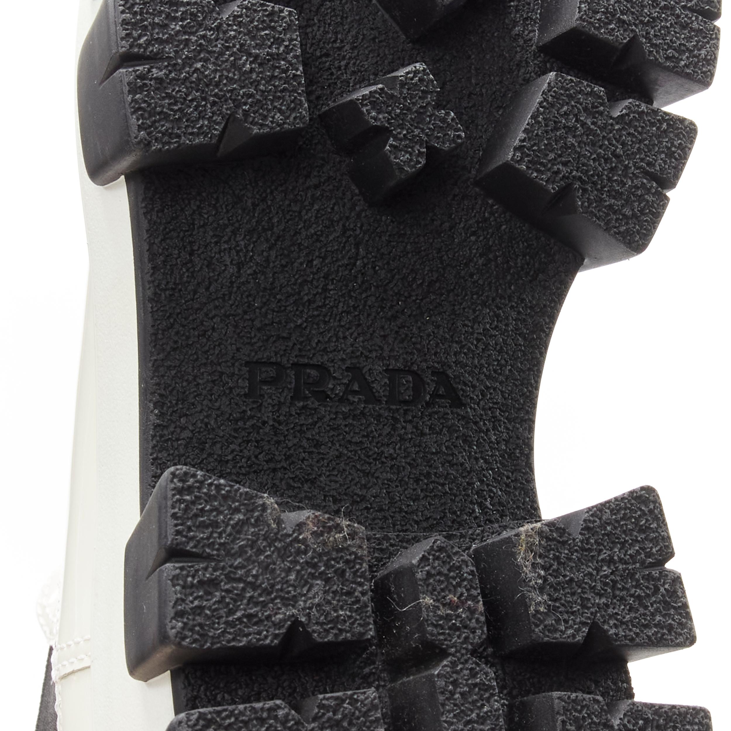 PRADA 2019 Monolith, stivaletto con zeppa in vernice bianca  EU36 in vendita 5