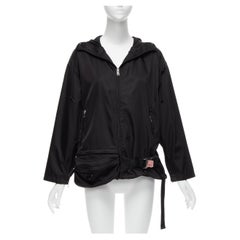 PRADA 2019 nylon triangle logo waist bag buckle hooded windbreaker jacket IT36 X