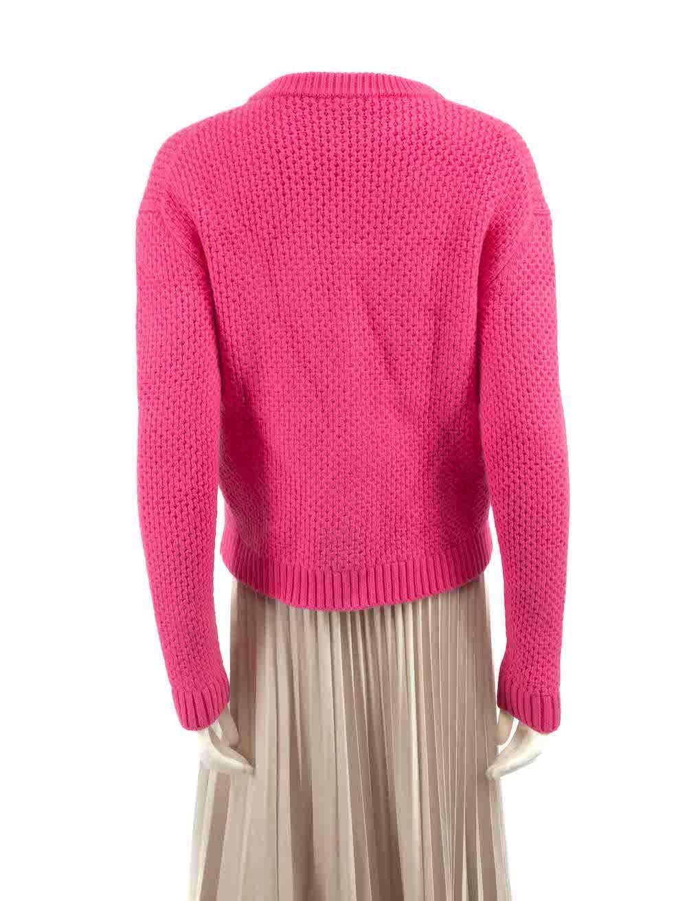 Prada 2019 Pink Wool Knit Long Sleeve Jumper Size XXS In Good Condition For Sale In London, GB
