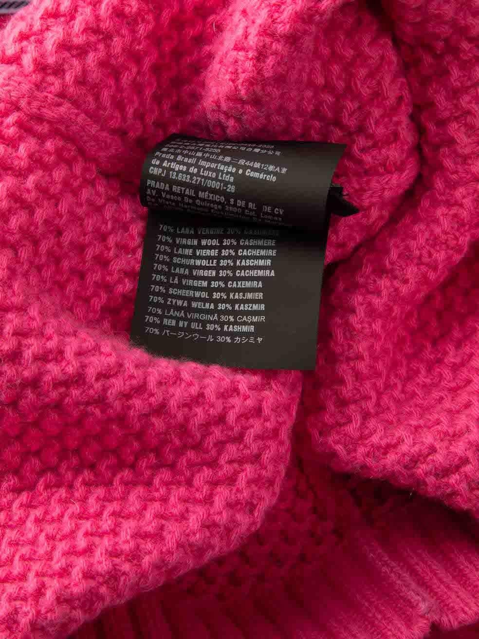 Prada 2019 Rosa langärmeliger Wollstrickpullover mit langen Ärmeln Größe XXS Damen im Angebot