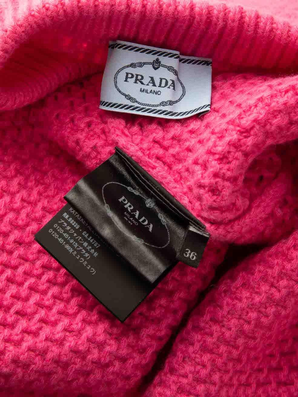 Prada 2019 Pink Wool Knit Long Sleeve Jumper Size XXS For Sale 1