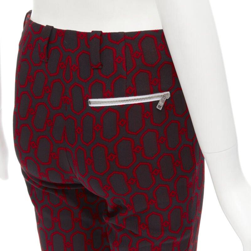PRADA 2019 Triangle plate black red knit knee length shorts S 2