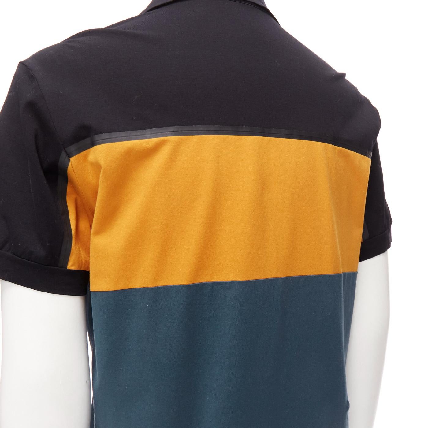PRADA 2019 gelb grün schwarz Baumwollmischung Dreieckslogo halbes Reißverschluss-T-Shirt L im Angebot 3