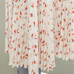 PRADA 2020 100% silk allover abstract floral print plisse pleated midi skirt S