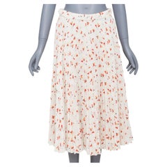 PRADA 2020 100% silk allover abstract floral print plisse pleated midi skirt S