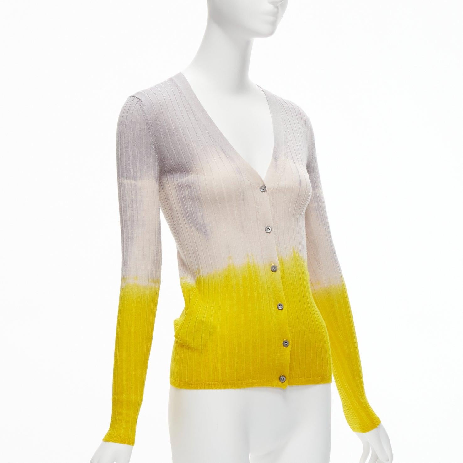 PRADA 2020 gris beige amarillo ombre jersey de punto acanalado de manga larga IT36 XXS en Excelente estado para la venta en Hong Kong, NT