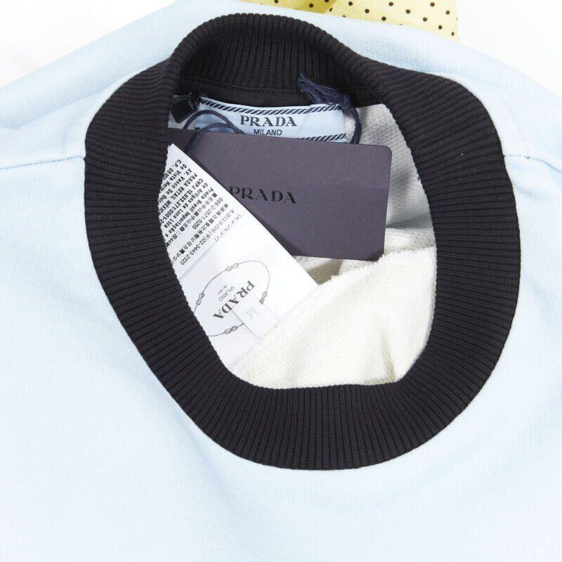 Pull à manches courtes PRADA 2020 imprimé logo ovale coloré M en vente 4