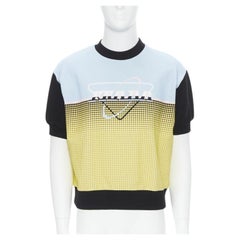 PRADA 2020 Oval Logodruck Colorblocked Pullover mit kurzen Ärmeln und Pullover M